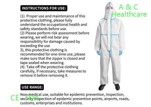 Quality Blue PP Non Woven Disposable Protective Gowns Soft Hand Feeling 115*137 Cm wholesale