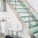 1000mm Width Straight Flight Staircase Stainless Steel Tread For Apartment