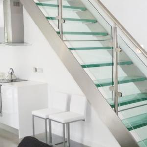 Quality 1000mm Width Straight Flight Staircase Stainless Steel Tread For Apartment wholesale