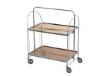 Transparent Deluxe Foldable Push Cart Movable Bar 2 Layer