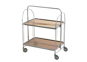 Quality Transparent Deluxe Foldable Push Cart Movable Bar 2 Layer wholesale