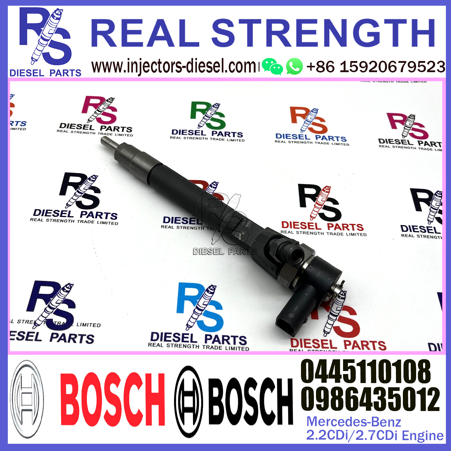Diesel Fuel Common Rail Injector 0445110108 0986435012 A61107011687 A611070168706 For Mercedes-Benz 2.2CDi/2.7CDi Engine