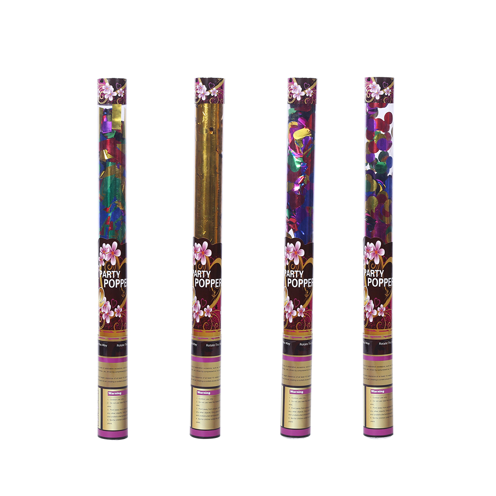 Metallic Foil Party Eco Friendly Wedding Confetti Poppers Transparent