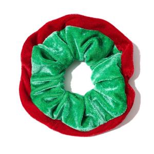 Quality Girl Christmas Hair Accessories Band Ties Elastic Contrast Headband Velvet Scrunchies 10cm wholesale