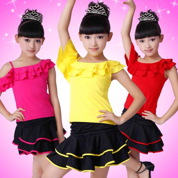 Children dance Latin dance skirt dress new girls dancing uniforms your LOGO can