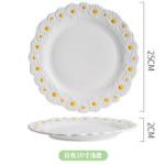 Daisy Underglaze Ceramic Dessert Plates , Faience Ceramic Dinner Set For Salad