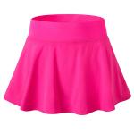 Girl ruffled short tennis skirt prevents walking out of gym shorts