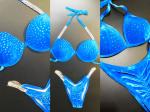 Blue Velvet NPC Bikini Competition Suits , Custom Made Figure Competition