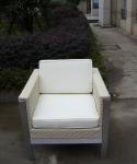 All Weather White Outdoor Rattan Sofa For Garden / Patio / Bar