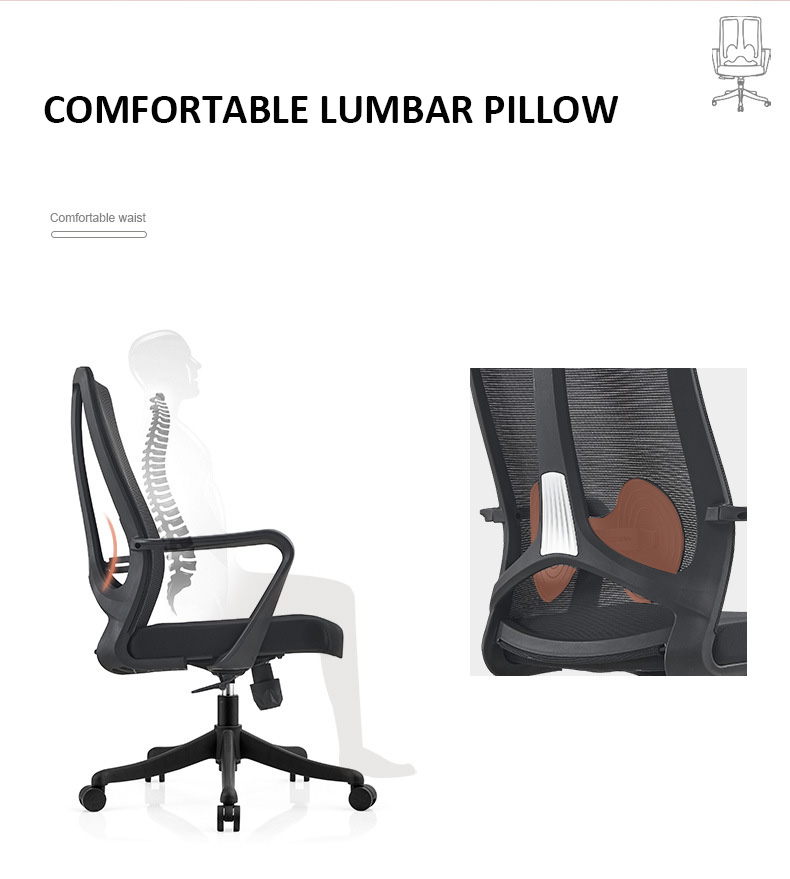 Fixed Armrest Executive Work Office Chair with Stainless Steel and Mesh Ergonomic Design