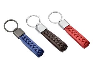 Quality Zinc Alloy PU Leather Key Chains Woven Lanyard Braided Rope Keychain wholesale