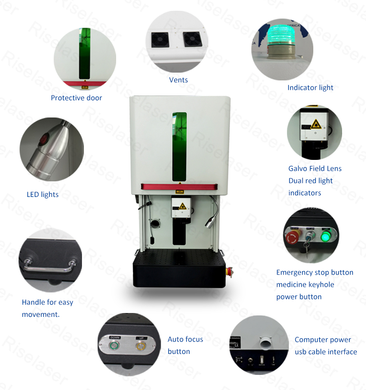 Desktop 30w 50w Engraving Fiber Laser Marking Machine Metal Jewelry
