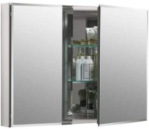 Quality Double Door Aluminum Storage Cabinet / Aluminium Vanity Cabinet Sleek Mirrored wholesale