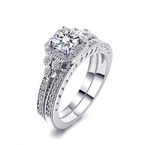 Quality 0.62ct 2 Carat Princess Cut Diamond Ring , 62PCS Moissanite Engagement Rings wholesale