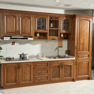 Quality Hotel Villa Solid Wood Kitchen Cabinets Solid Kitchen Units wholesale