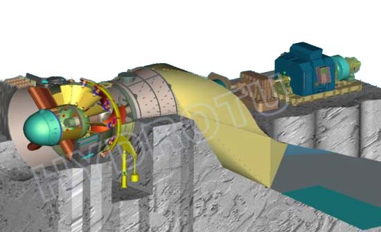 100kw - 10MW Horizontal Shaft S Type Turbine with Large Discharge , Low Water Head From 2m To 20m
