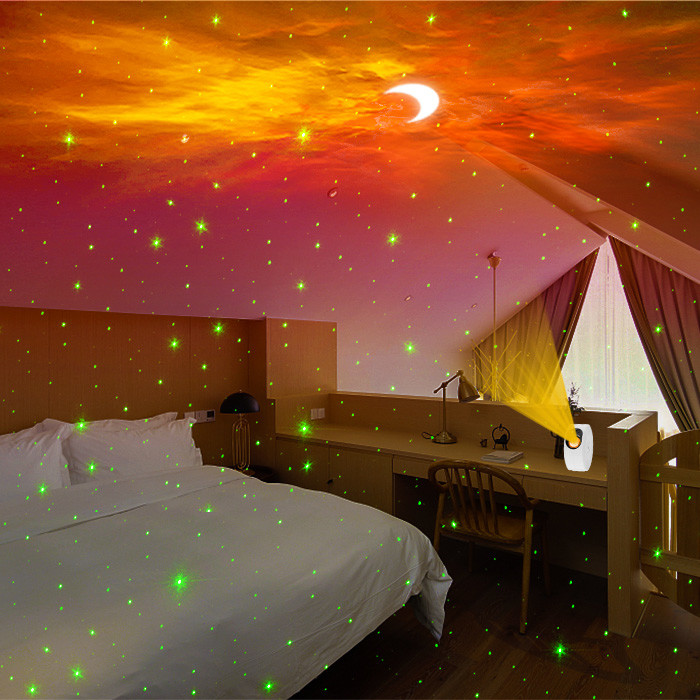 OEM Voice Control Moon Star Projector Multiscene 8 Star Cloud Modes