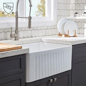 Quality Undermount Apron Front Farmhouse Bathroom Sink 75cm White Rectangular Modern wholesale
