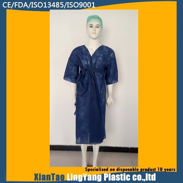 2017 Non woven Hospital Disposable Massage Spa Robes Kimono Dressing Gown