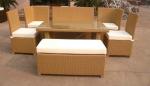 7pcs garden rattan furniture with high back