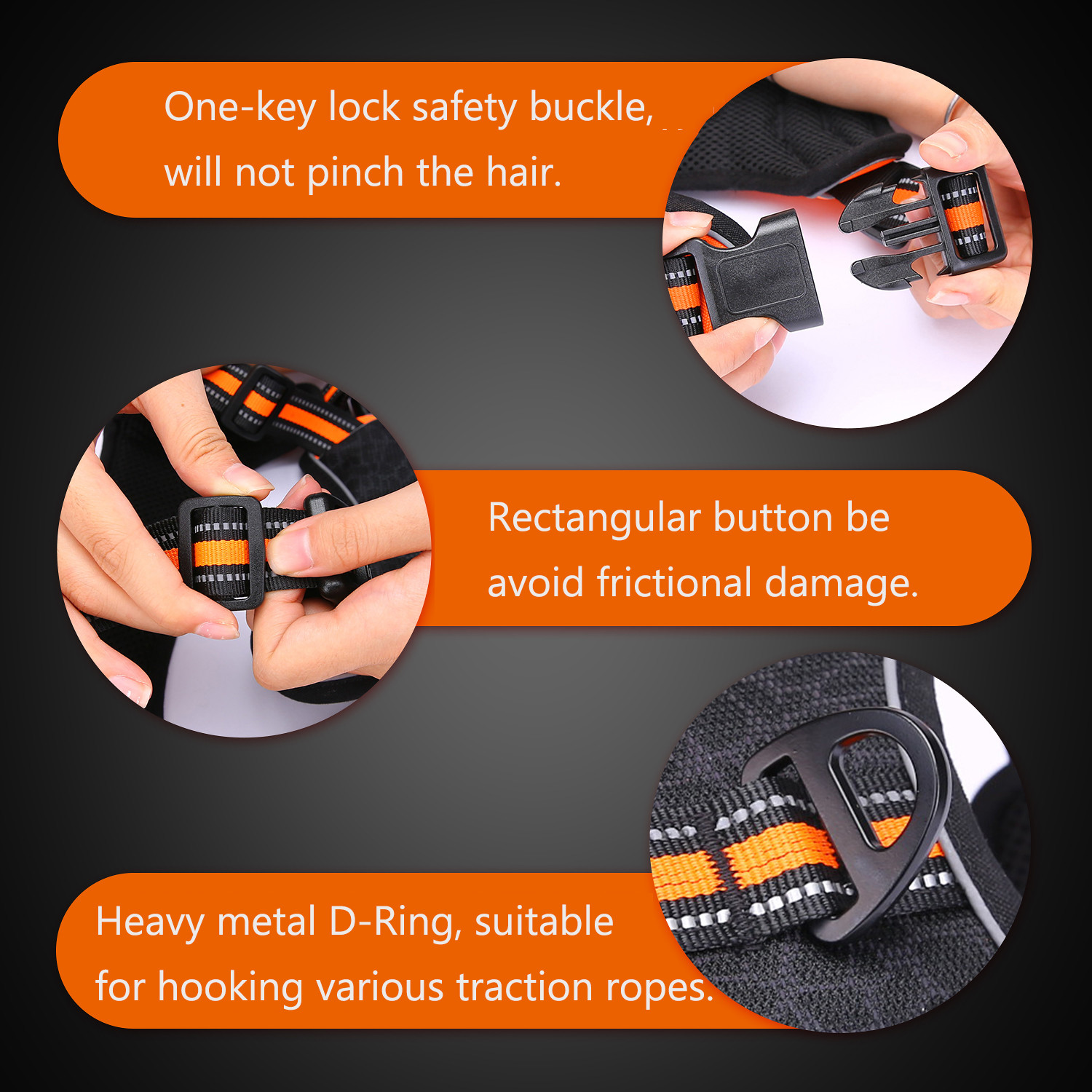 Security Reflective Pet Harness Adjustable Thickened Buckle Neck Dog Harness