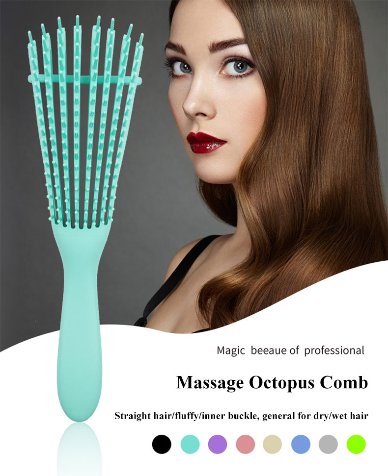 Detangling Hair Brush Curly Bristle Nylon Tooth Adjustable Hair Styling Brush