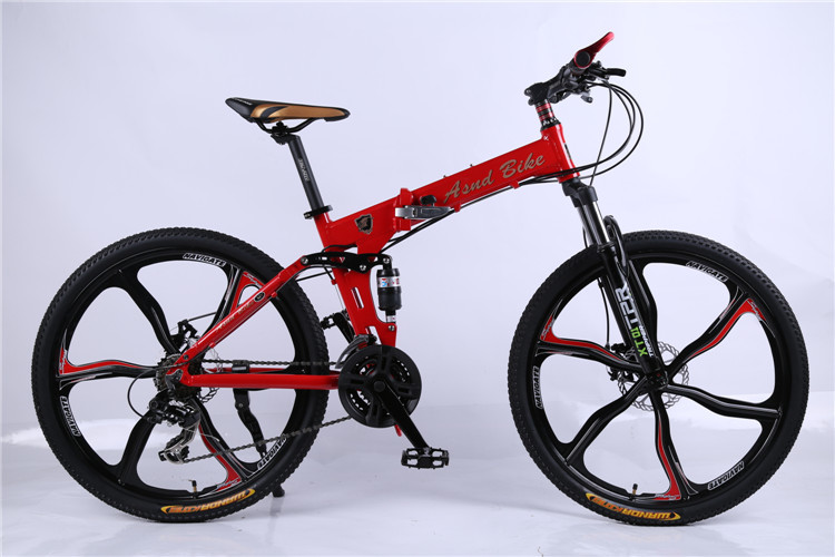 High grade OEM 6 spoke mag alloy wheel Shimano 21/24/27/30 speed aluminium alloy chinese folding mountain bicycle