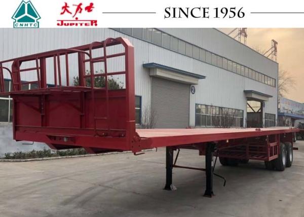 Heavy Duty 45 Foot Flatbed Trailer With Bogie Suspension For Kuwait Transportati