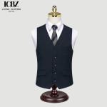 Korean Slim Fit Woven Navy Blue Suit Vest for Men Gender Men Professional Formal