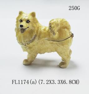 Quality New product animal dog Metal Crystal Rhinestone Jewelry Box cheap trinket box wholesale