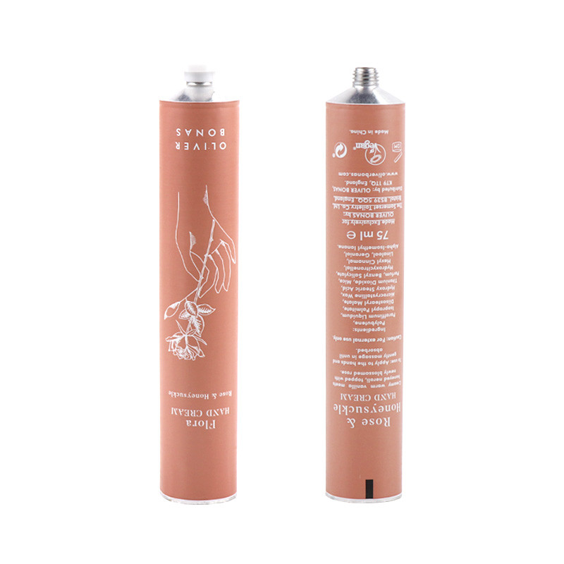 0.27oz-13oz Aluminium Tubes Cosmetics Packaging Cinnamon Pink Metal Hand Cream Tubes