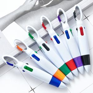 Quality Four Color Ink Ball Pen Mountaineering Buckle Shape Plastic Ballpoint Pen wholesale