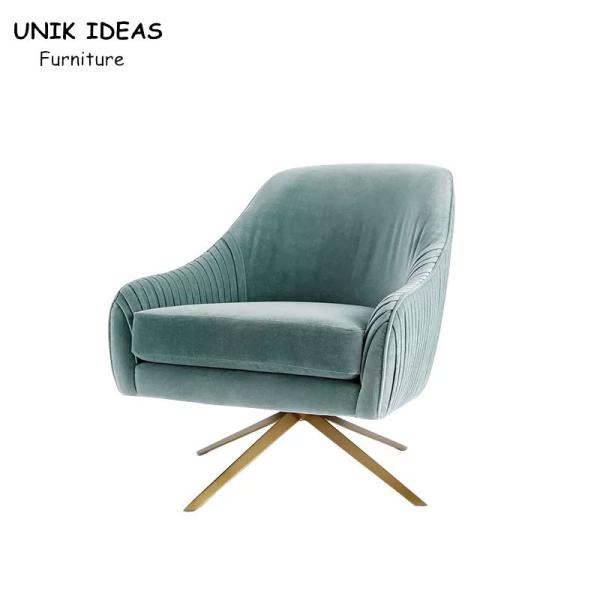 Luxury 85cm Single Seat Sofa Chair Nordic Rotating Stainless Steel Leisure