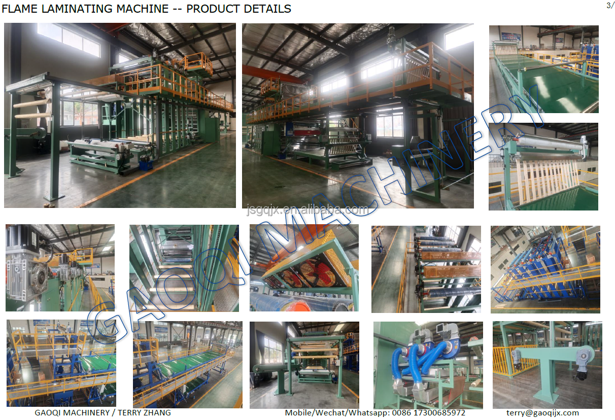 Plastic Packaging Material Electric Driven PLC Control Car Seat Flame Laminating Machine