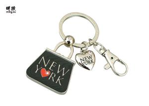 Quality New York Metal Key Ring Zinc Alloy Material With Soft Enamel Fill , Weight 38g wholesale
