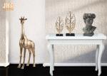 Gold Leaf Fiberglass Giraffe Sculpture Standing Animal Figurines Table Statue