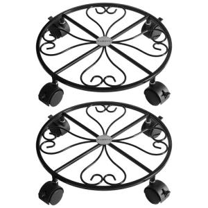 Quality ISO9001 2008 Certified Metal Plant Caddy with Caster 11.8 Inches Plant Stand on Wheels wholesale