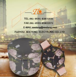 Quality flower watch with pu leather band fashion watch for ladies with a pu flower design box wholesale