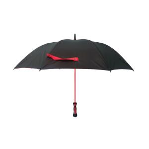 Quality 30 Inch Automatic Black &amp; Red Double Canopy Golf Umbrella Inside With Black Net wholesale
