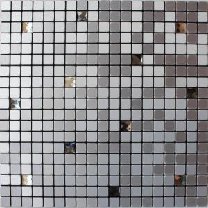 Quality Individual White Grey Silver Metallic Mosaic Tiles Crystal Diamond Shaped wholesale