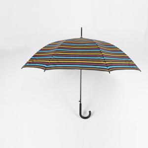 Quality Black Metal Pole Curved Handle Umbrella 190T Pongee Fabric Lightweight wholesale