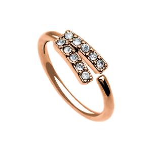 Quality 8mm 18 Gauge Rose Gold Nose Ring Clear Gems Double Hoop for Gift wholesale