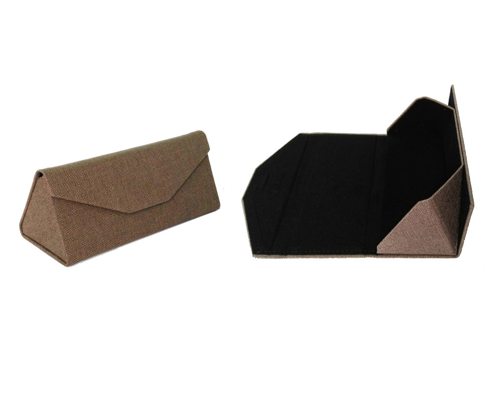 Gunny Cloth Folding Eyeglass Case Linen Triangle Foldable Sunglasses Case
