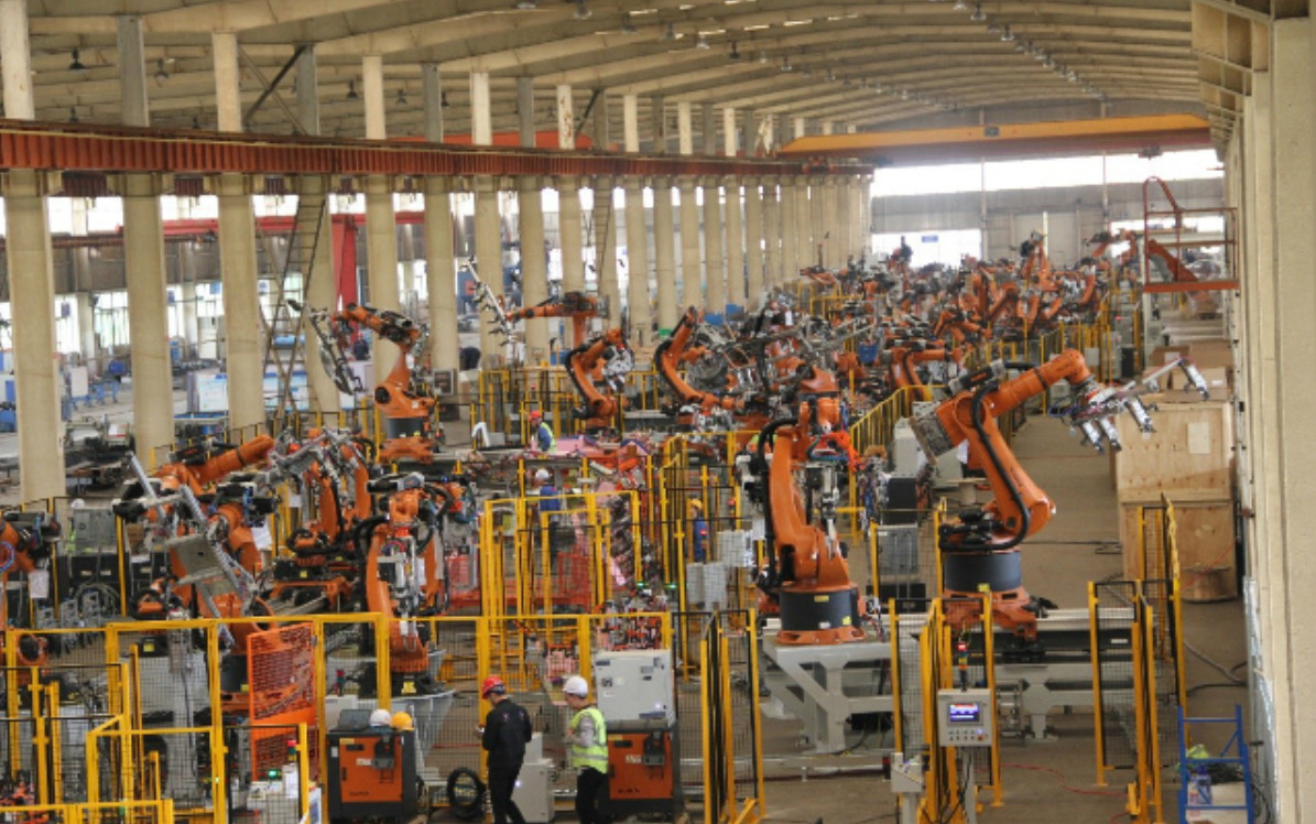 Robot multi-model flexible welding line project
