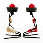 Banquet Party Snack Dish Tableware Stand Iron Candlestick African Woman