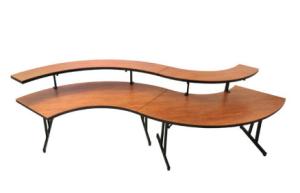 Quality Black PVC Edge S Shaped Banquet Dining Table Home Furniture wholesale