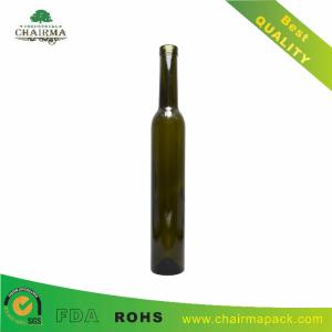 Quality 375ml Flask Empty Dark Green Ice Wine Glass Bottles wholesale