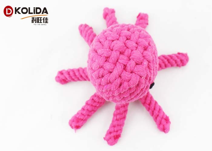 Safe Material Tough Dog Toys Pink Colors Washable For Teething Tug War