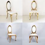 King Wedding Banquet Chairs High Back Decor Backrest Golden Leisure 52x55x112cm
