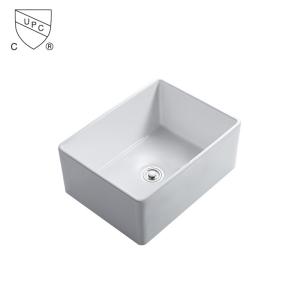 Quality 24 In Undermount Single-Bowl Farmhouse Kitchen Sink With Tall Apron White Porcelain wholesale